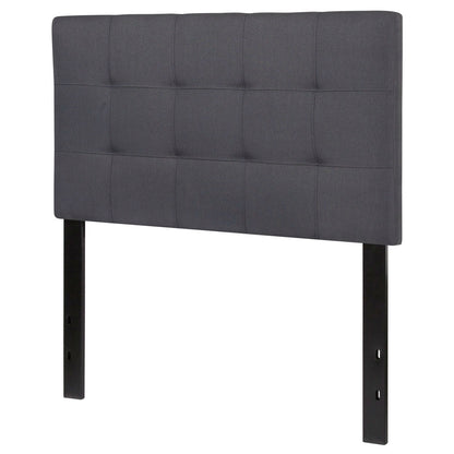 Modern Fabric Upholstered Panel Headboard – Dark Grey