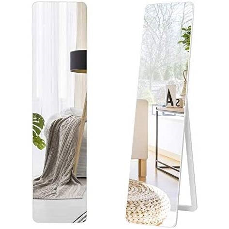 Modern Freestanding Full Length Floor Mirror with Stand or Wall Mounted — Chic Home-Decor