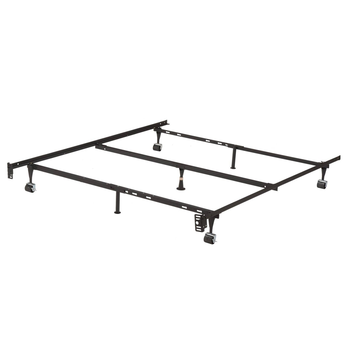 Twin, Full, Queen Sturdy Black Metal Adjustable Bed Frame w/Headboard Brackets — Chic Home-Decor