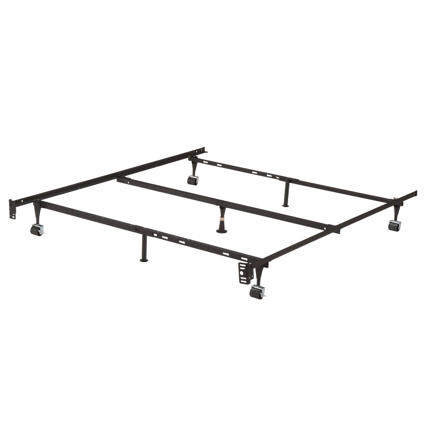 Twin, Full, Queen Sturdy Black Metal Adjustable Bed Frame w/Headboard Brackets — Chic Home-Decor