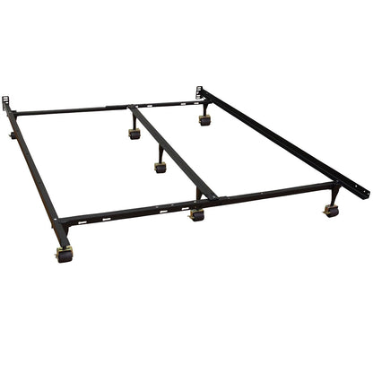 Twin Full Queen King Universal Bed Frame with Headboard Brackets and 7 Casters