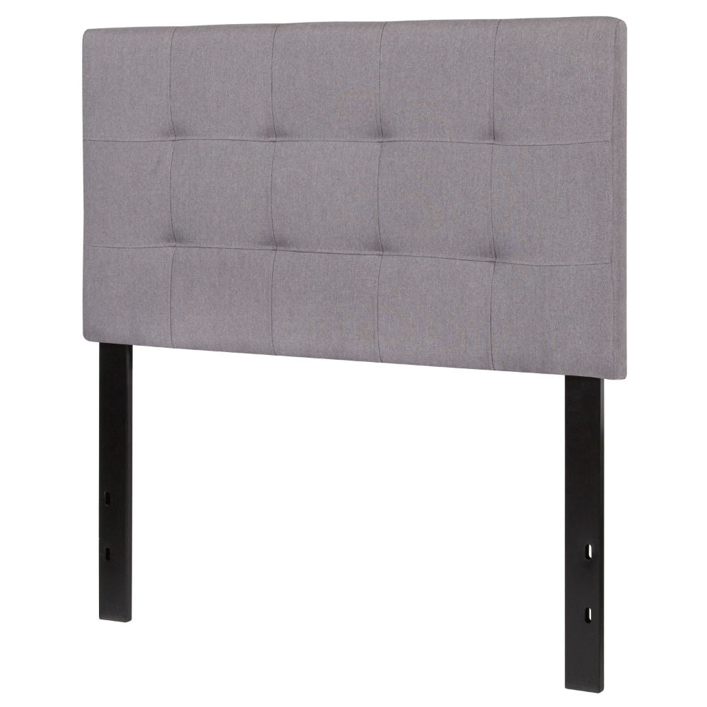 Modern Fabric Upholstered Panel Headboard – Light Grey