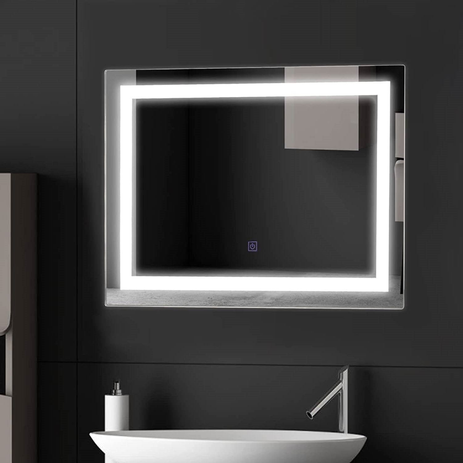 Modern LED Lighted Mirror Dimmable Wall-Mounted Bathroom Vanity — Chic Home-Decor