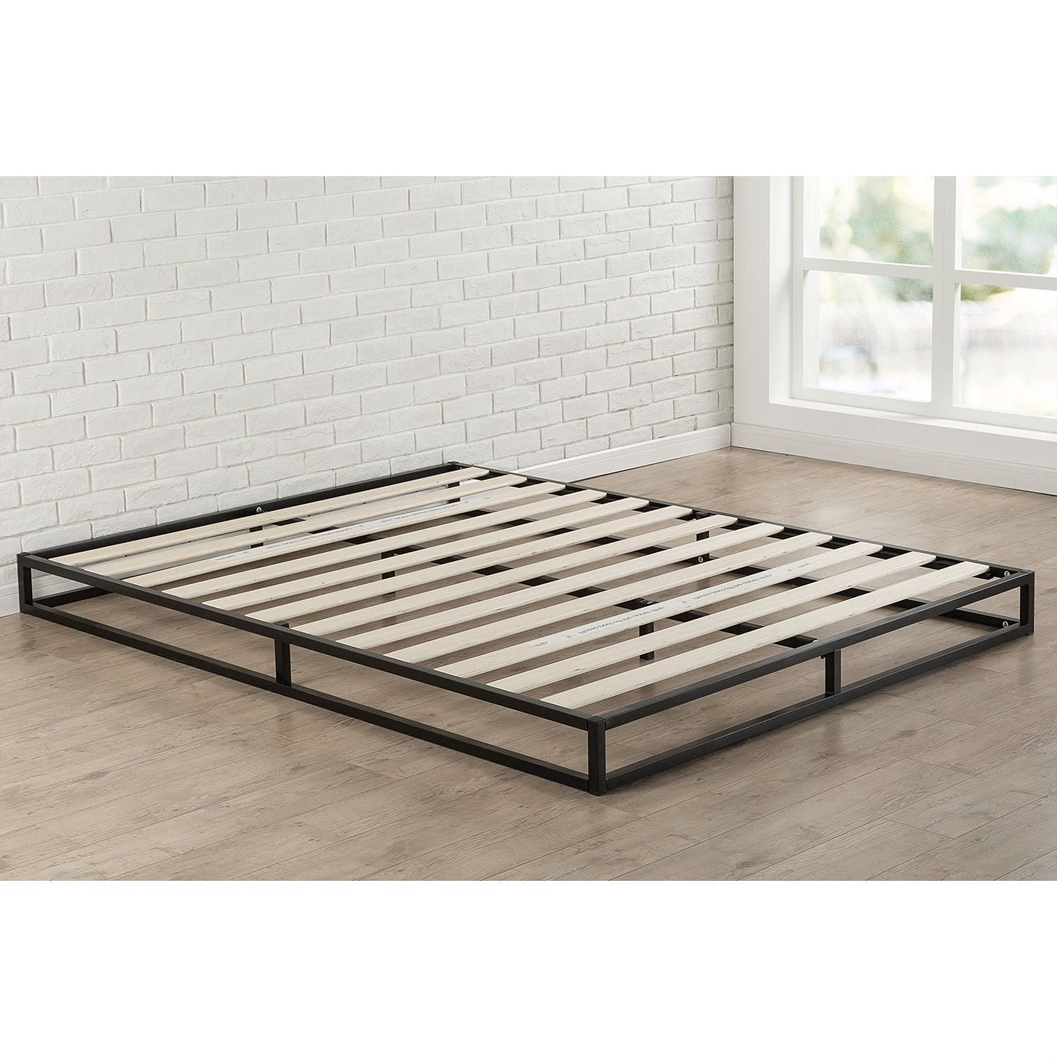 Twin 6-inch Low Profile Platform Bed Frame with Modern Wood Slats Mattress Support System — Chic Home-Decor