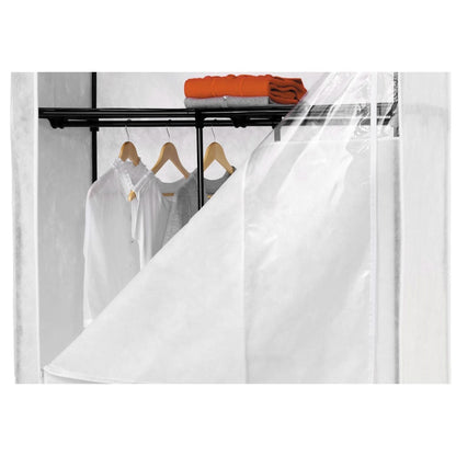 46-inch White Portable Closet Clothes Organizer Wardrobe