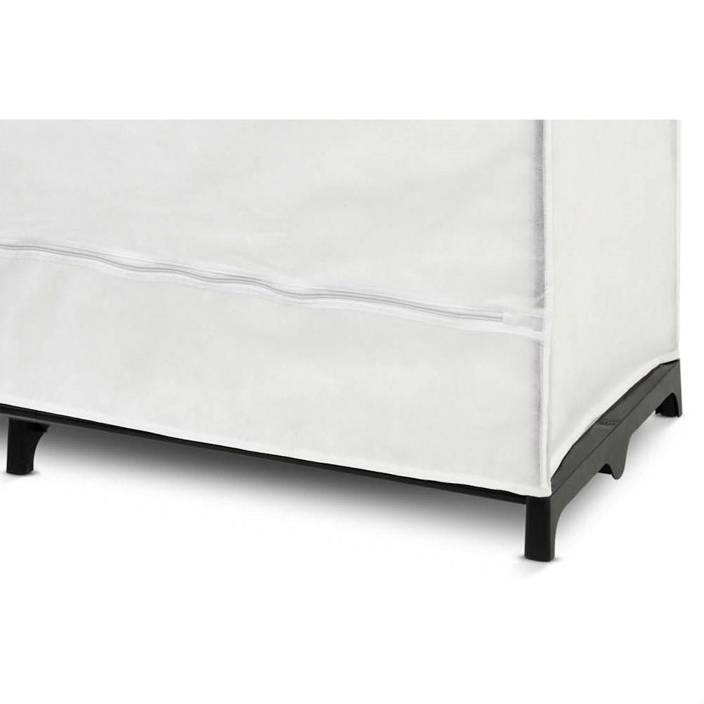 46-inch White Portable Closet Clothes Organizer Wardrobe