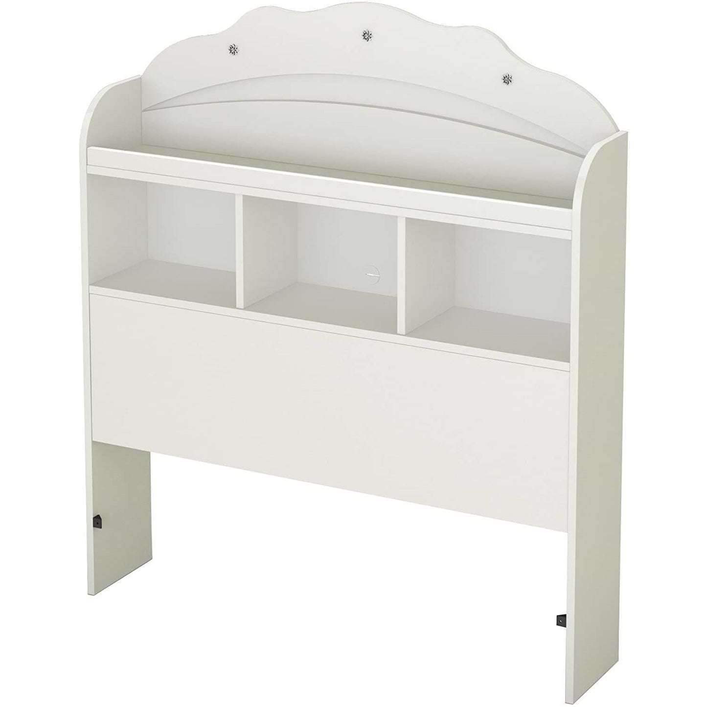 Twin size Bookcase Headboard in White Wood Finish — Chic Home-Decor