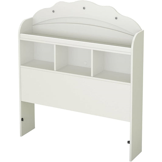 Twin size Bookcase Headboard in White Wood Finish — Chic Home-Decor