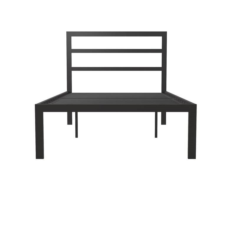 Twin Black Metal Platform Bed Frame with Headboard Included — Chic Home-Decor