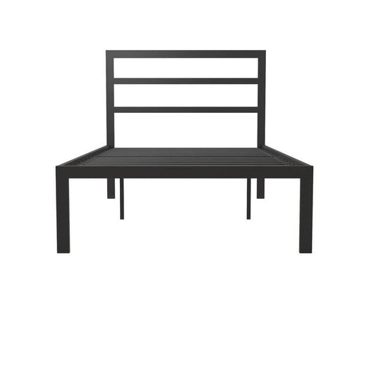 Twin Black Metal Platform Bed Frame with Headboard Included — Chic Home-Decor