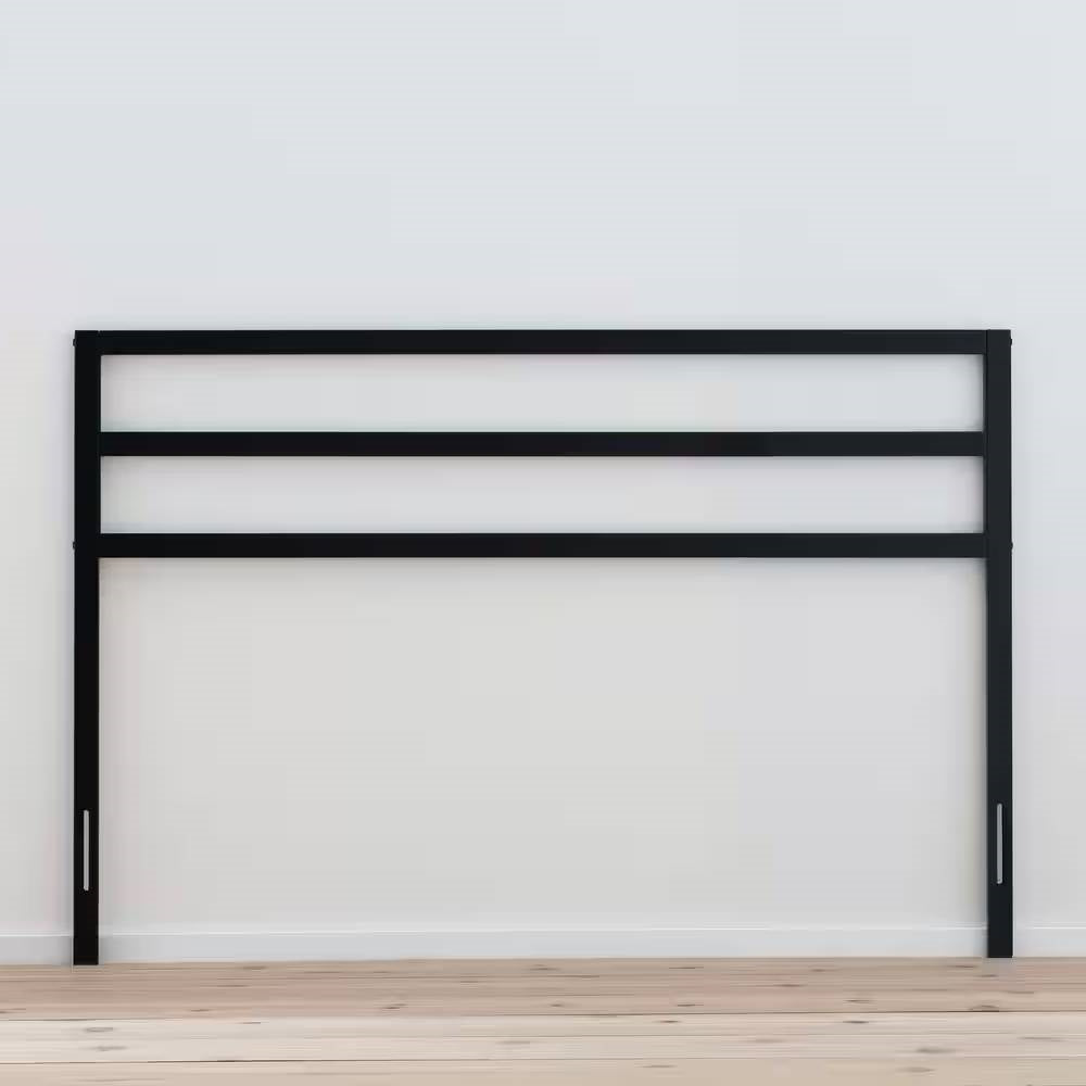 Twin size Sturdy Modern Black Metal Headboard