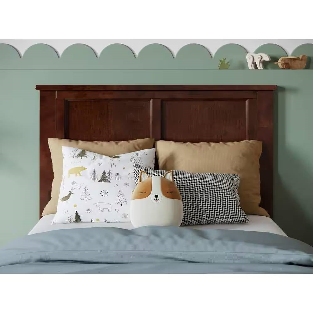 Twin size Traditional Style Headboard in Walnut Wood Finish — Chic Home-Decor