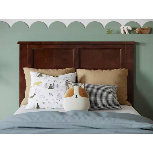 Twin size Traditional Style Headboard in Walnut Wood Finish — Chic Home-Decor