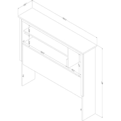Twin size Modern Bookcase Headboard in Black Wood Finish