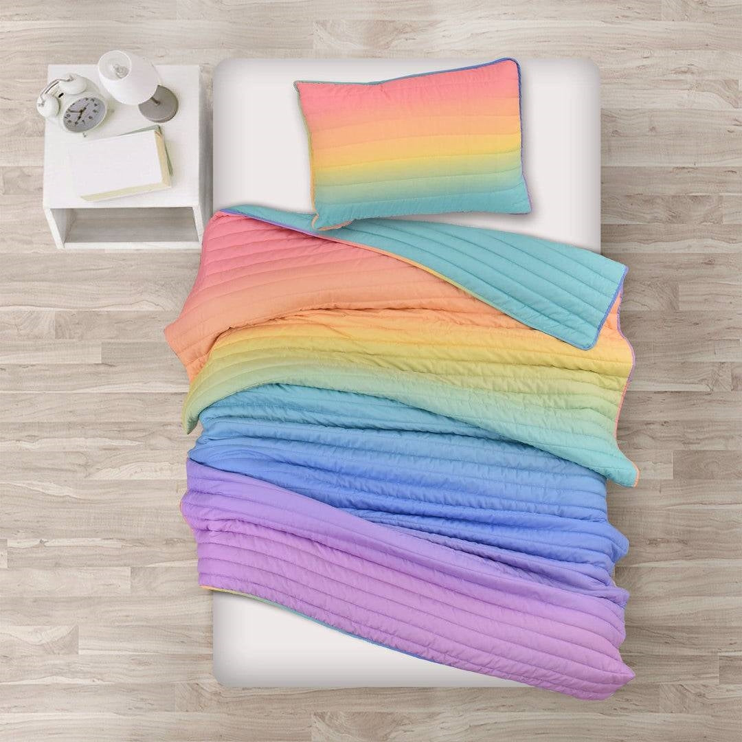 Twin/Twin XL 2 Piece Multi-Color Rainbow Quilt Set — Chic Home-Decor