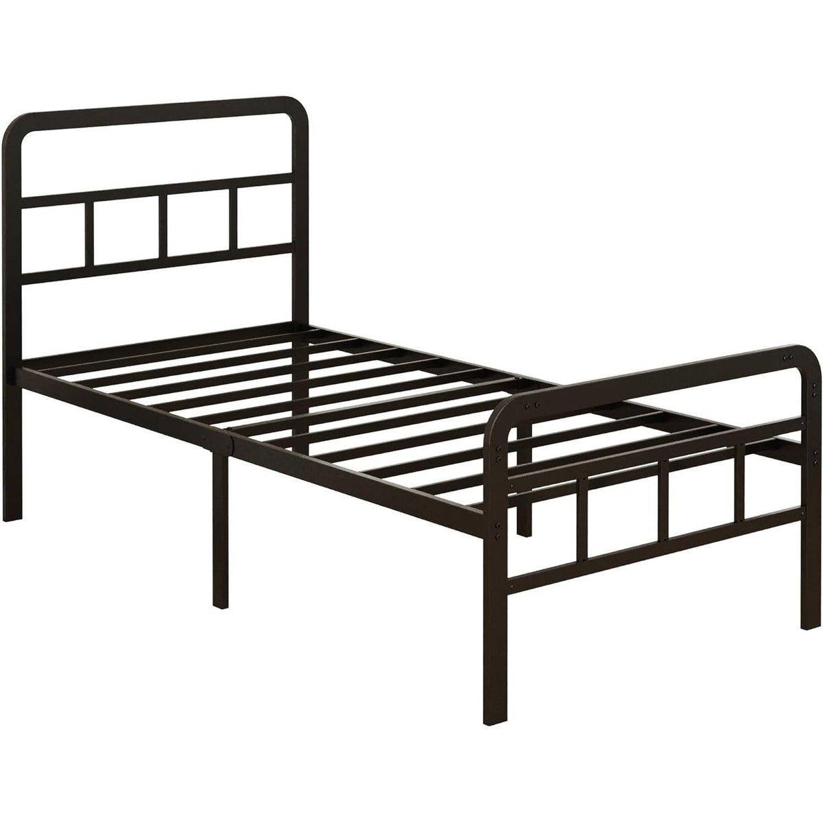 Heavy Duty Metal Bed Frame with Headboard and Footboard in Black – Twin XL