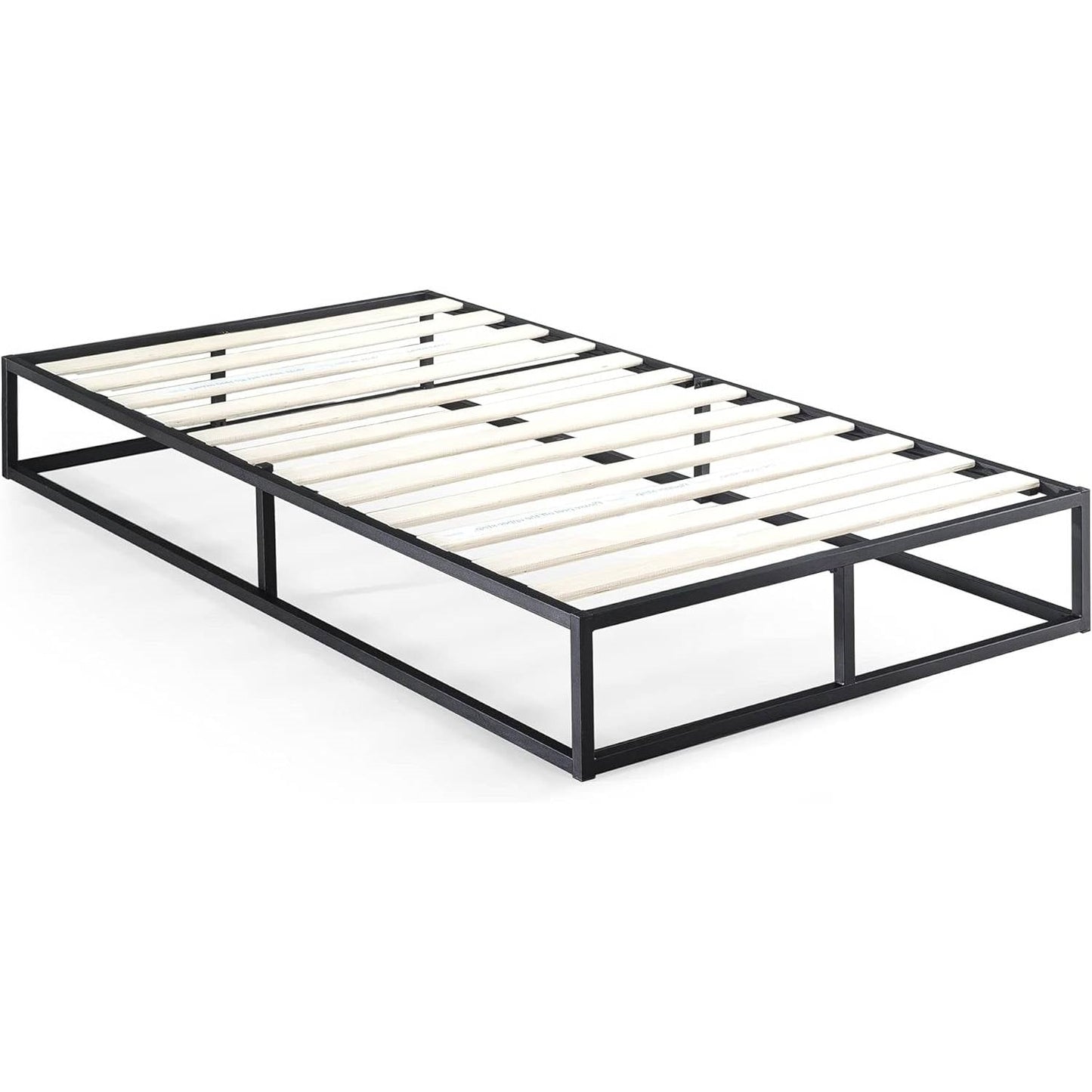 Twin size 10-inch Low Profile Modern Metal Wood Slat Platform Bed Frame — Chic Home-Decor