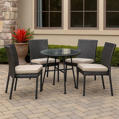 Lica Patio Side End Table, Barrel Shaped Lace Cut, 12 Inch Black Iron