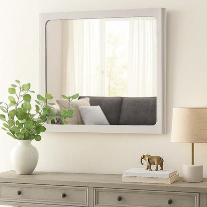 Thorne Dresser Mirror, Warm Gray Rubberwood, Beveled Edge, 40 Inch