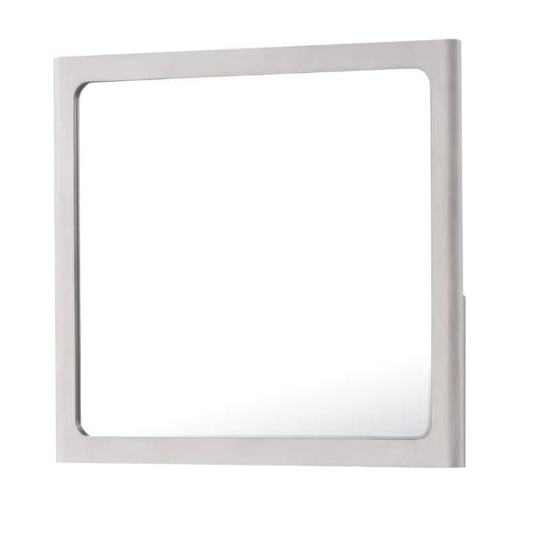 Thorne Dresser Mirror, 40 Inch White Oak Rubberwood, Beveled Edge