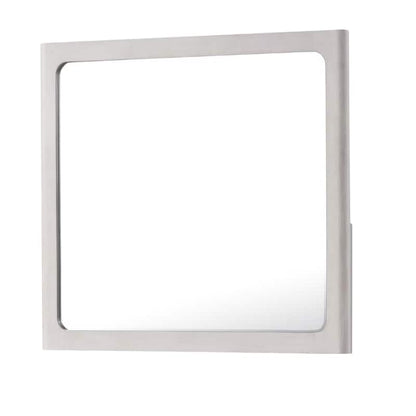 Thorne Dresser Mirror, 40 Inch White Oak Rubberwood, Beveled Edge