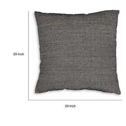 Throw Pillow Set of 4, 20 Inch, Cotton, Black White Stripes, Straight Edge