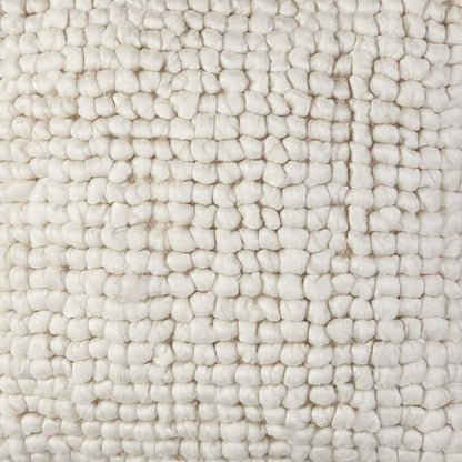 Throw Pillow Set of 4, 20 Inch, Modern Looped Design, Soft White Cotton
