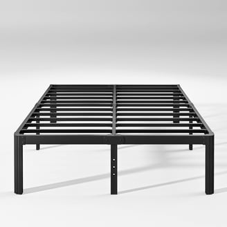 Cian Full Size Platform Bed, Shaker Style Design, Navy Blue Wood Frame
