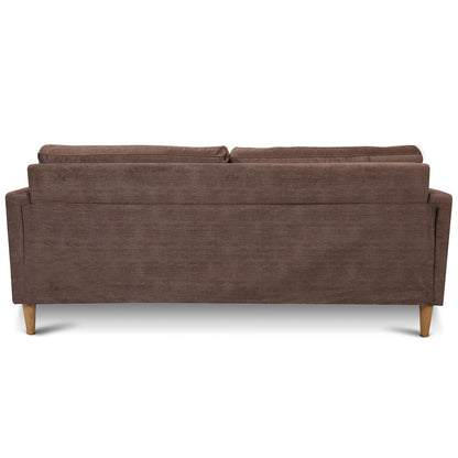 Modern Light Brown Coffee Fabric Mid-Century Style Sofa with Wood Legs