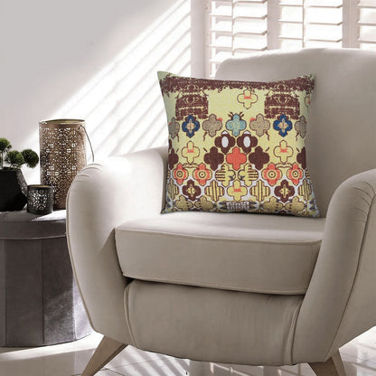 18 x 18 Square Accent Pillows, Printed Unique Quatrefoil Design, Set of 2, Multicolor