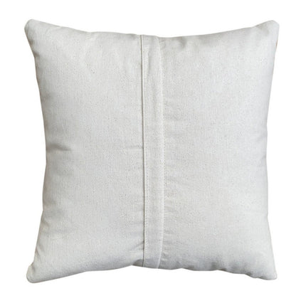 17 x 17 Inch Square Cotton Accent Throw Pillows, Geometric Aztec Embroidery, Set of 2, White, Gray