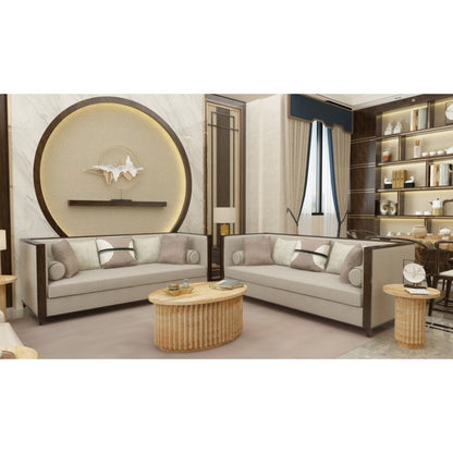 Muna Coffee Table, 36 Inch Oval Top, Handcrafted Mango Wood, Reeded Base with Hidden Storage, Natural Brown