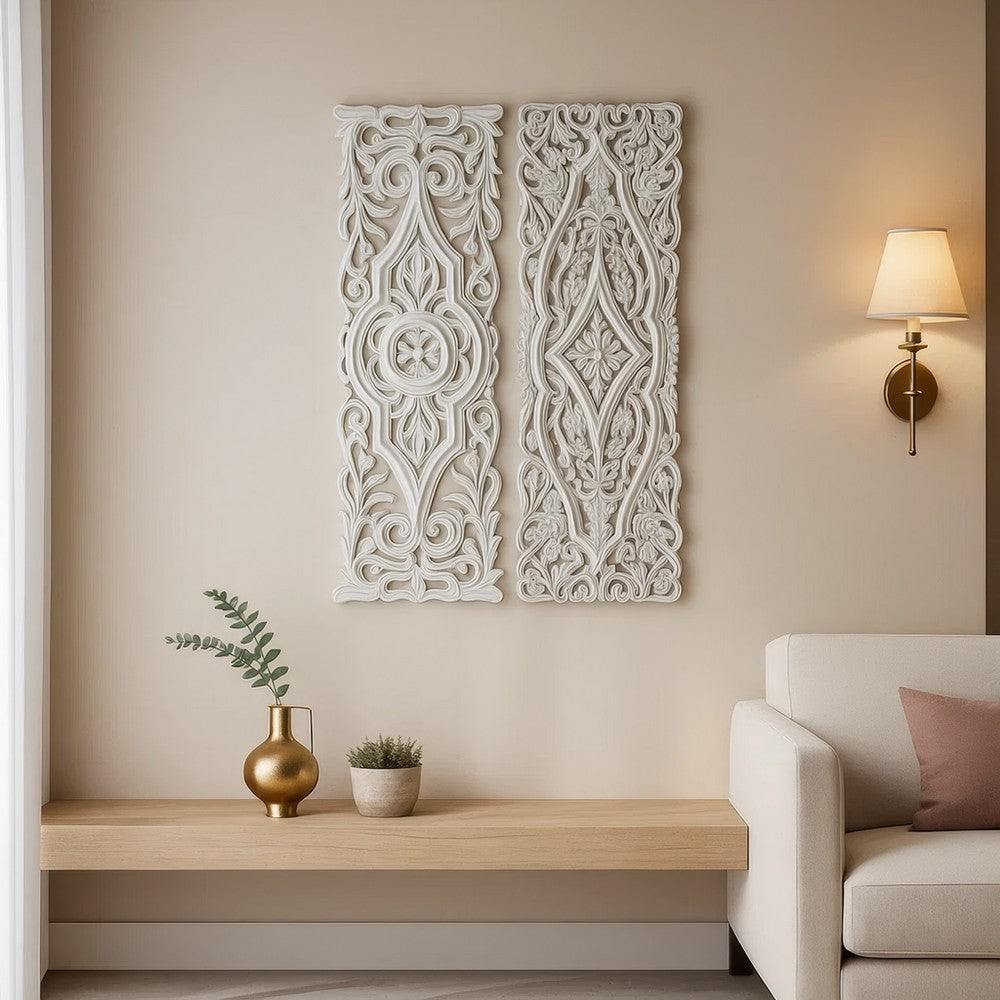 Ozy Carved Wall Art Panel Set of 2