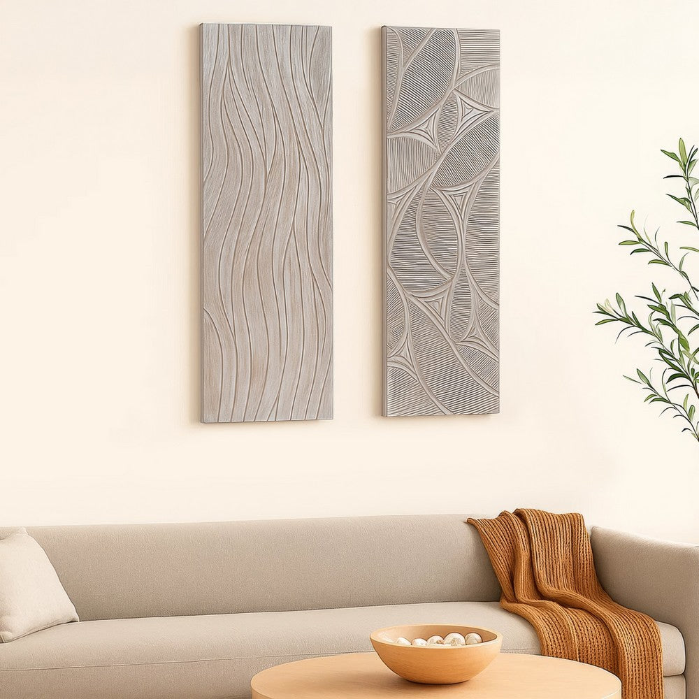 2pc Wood Wall Art Panels