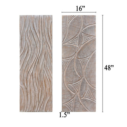 2pc Wood Wall Art Panels
