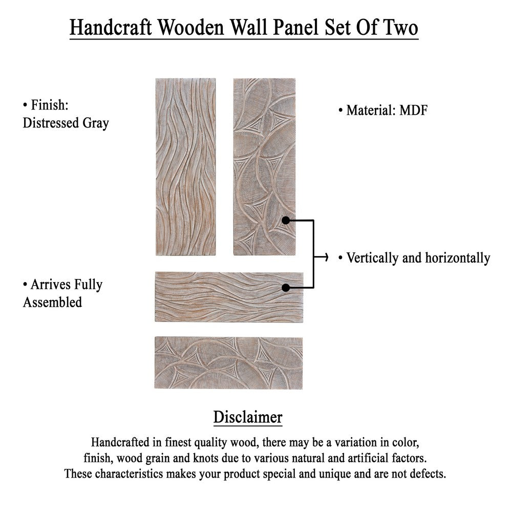 2pc Wood Wall Art Panels
