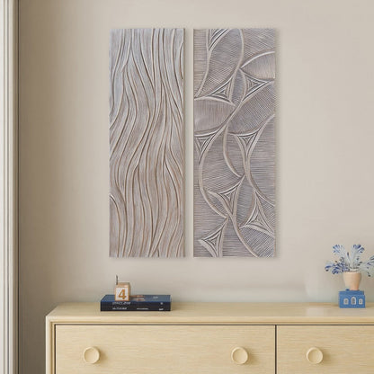 2pc Wood Wall Art Panels