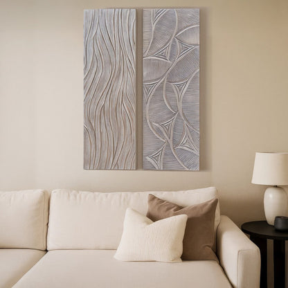 2pc Wood Wall Art Panels