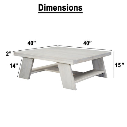 Aya 40" Square Coffee Table