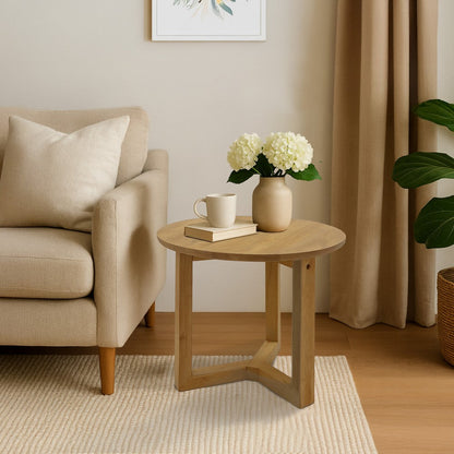 Nina 18.5" Round Handcrafted Side End Table