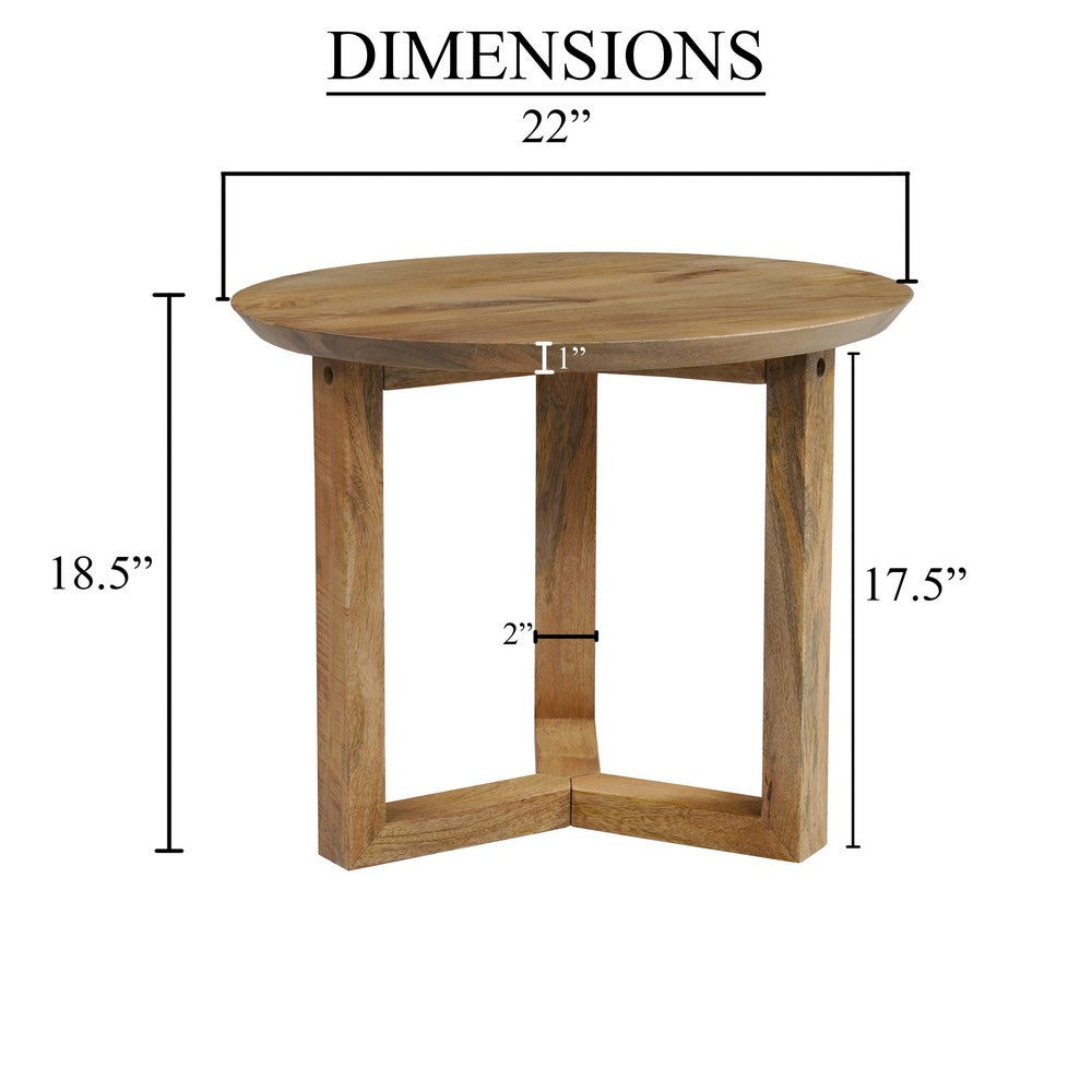 Nina 18.5" Round Handcrafted Side End Table