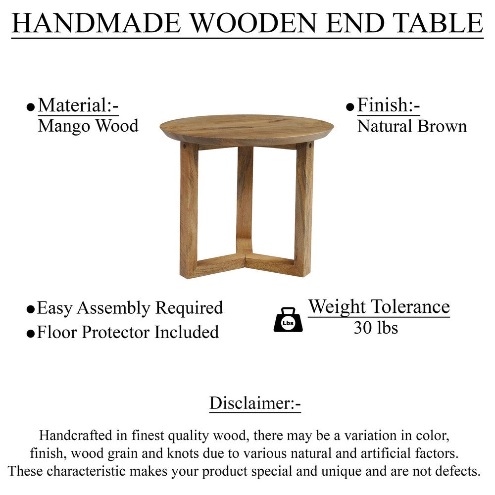 Nina 18.5" Round Handcrafted Side End Table