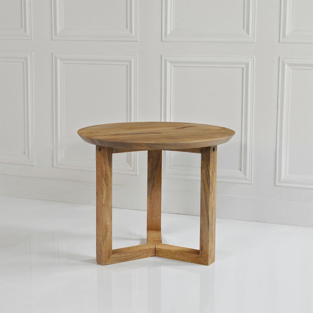 Nina 18.5" Round Handcrafted Side End Table
