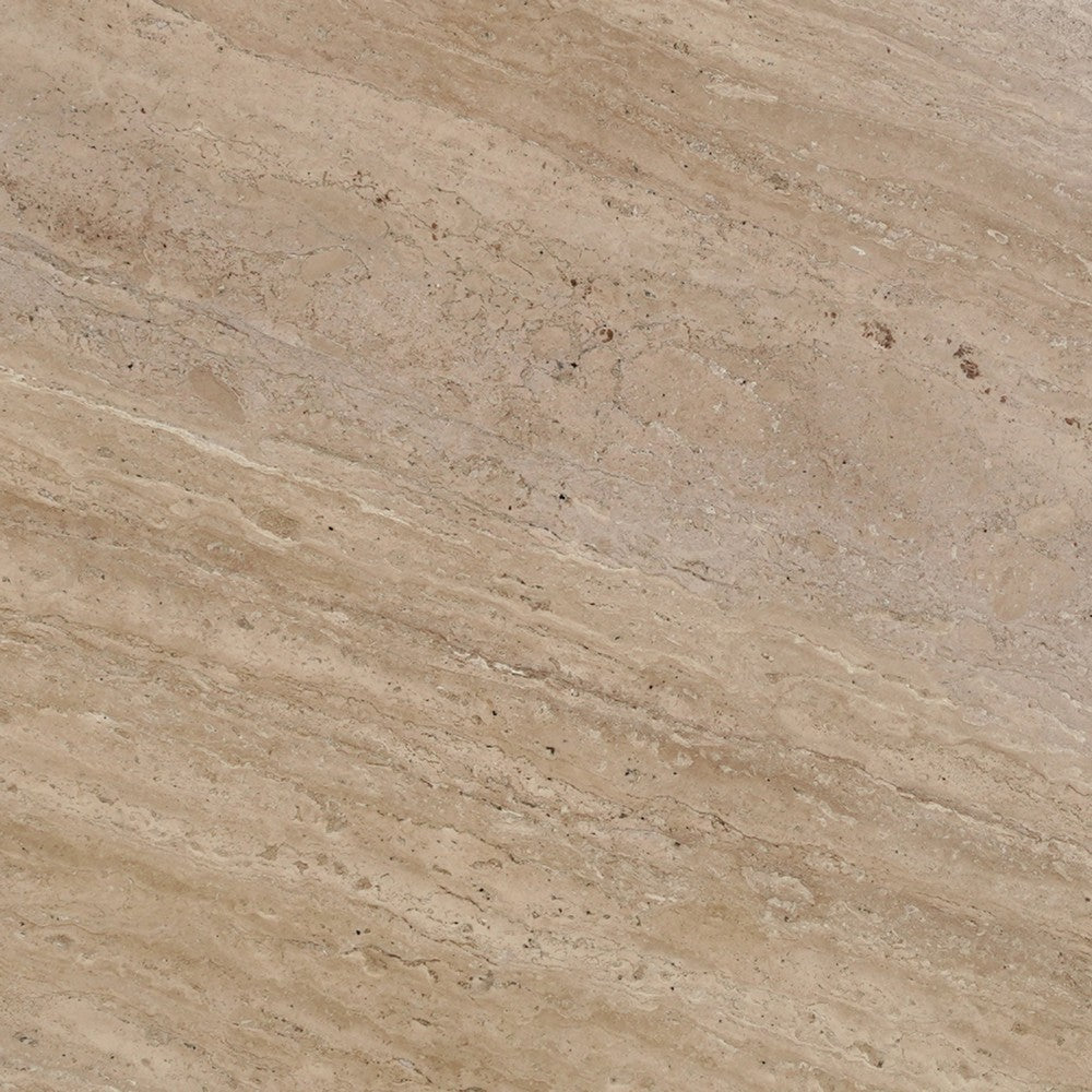 Resh Accent Coffee Table, Curved Natural Travertine Top, Round 3 Balls Wood Base