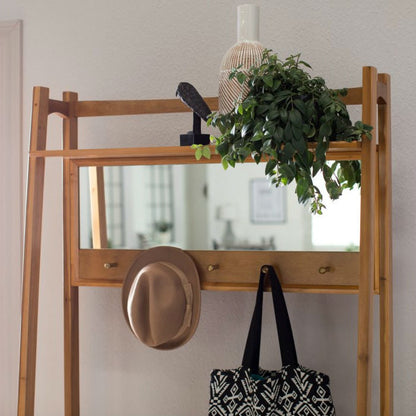 Mid-Century Modern Birchwood Entryway Hall Tree
