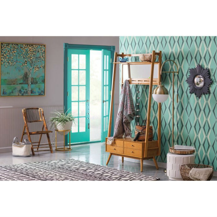 Mid-Century Modern Birchwood Entryway Hall Tree
