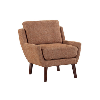 Veny Accent Armchair, Beige Chenille, Solid Wood Angled Legs