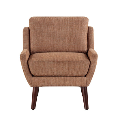 Veny Accent Armchair, Beige Chenille, Solid Wood Angled Legs