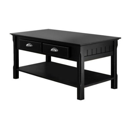 Country Style Black Wood Coffee Table