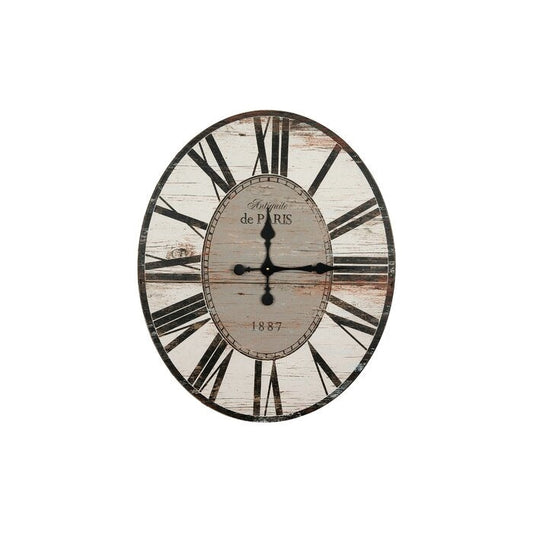White Washed Oversized Distressed Paris Wood Wall Clock — Chic Home-Decor